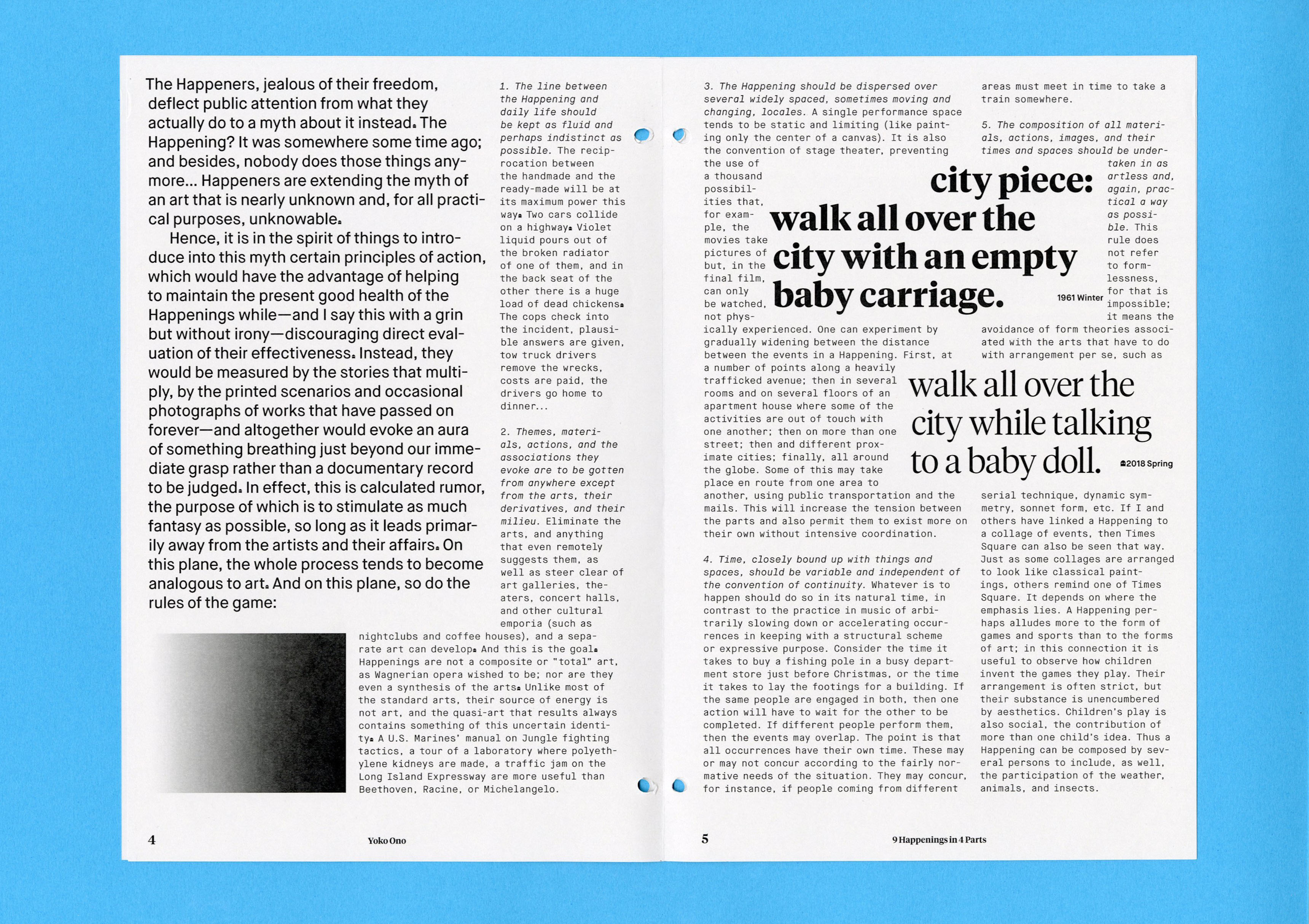 9 Happenings in 4 Parts