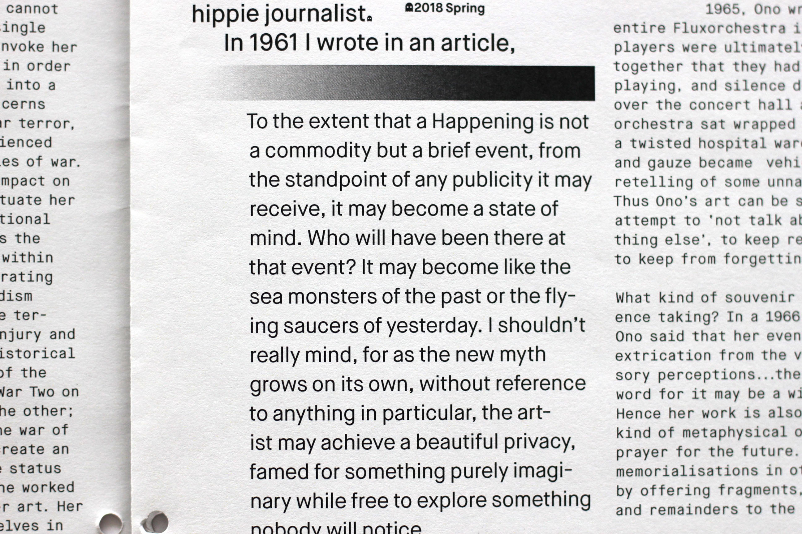 9 Happenings in Four Parts